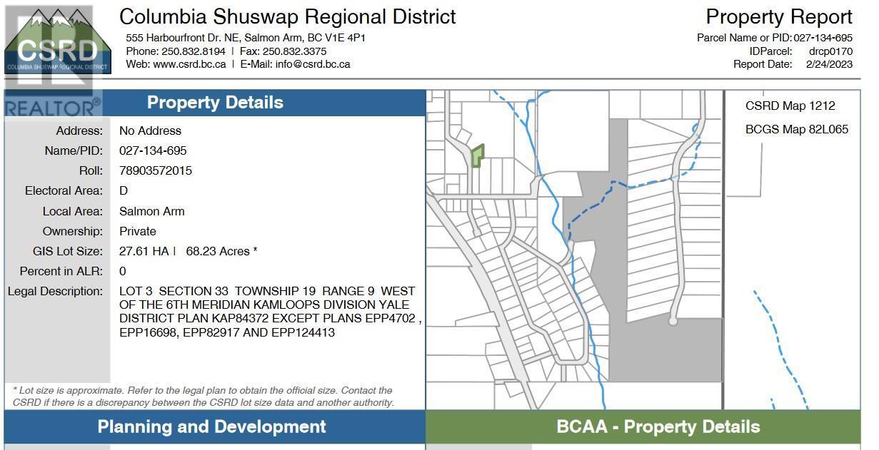 Remainder Tatlow Road, Salmon Arm, British Columbia  V1E 2P8 - Photo 1 - 10269333